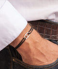 Bracelet cordon maille marine pour homme Argent 925 - 1