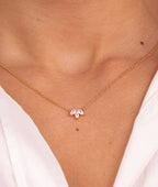 Collier chaîne trois pétales de zircons Plaqué or - 1