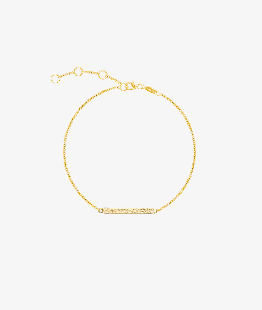 Bracelet chaîne et barrette texturée Plaqué or - 2