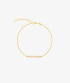Bracelet chaîne et barrette texturée Plaqué or - 2