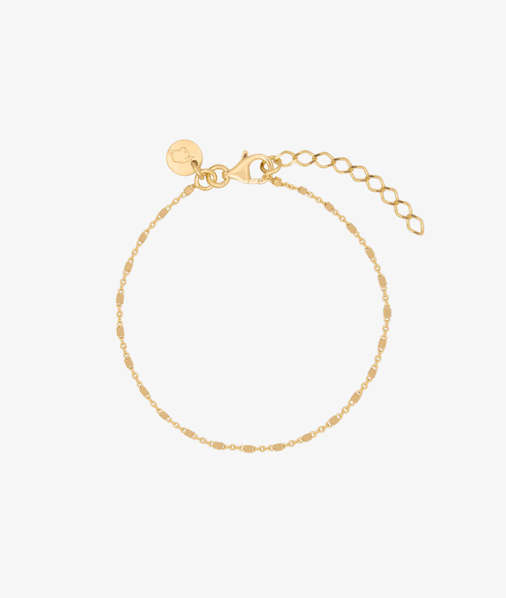 Chaîne de cheville maille carrée facettée Plaqué or - 2