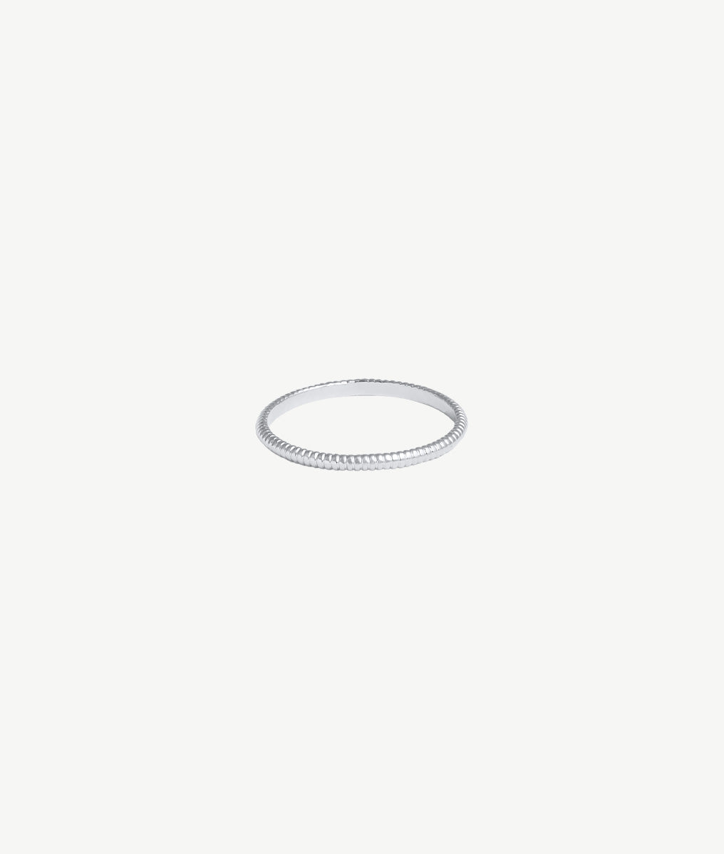 Bague fine alliance striée Argent 925 - 2