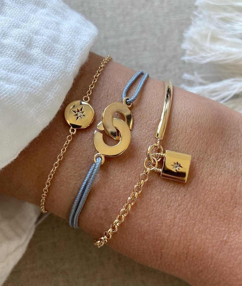 Bracelet chaînette et étoile scintillante Plaqué or - 2