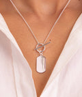 Collier chaîne fermoir et médaille ovale Argent 925 - 1