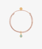 Bracelet cordon scintillant pendentif goutte Amazonite Plaqué or - 2