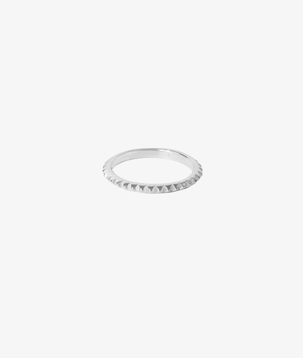 Bague fine alliance dentelée Argent 925 - 2
