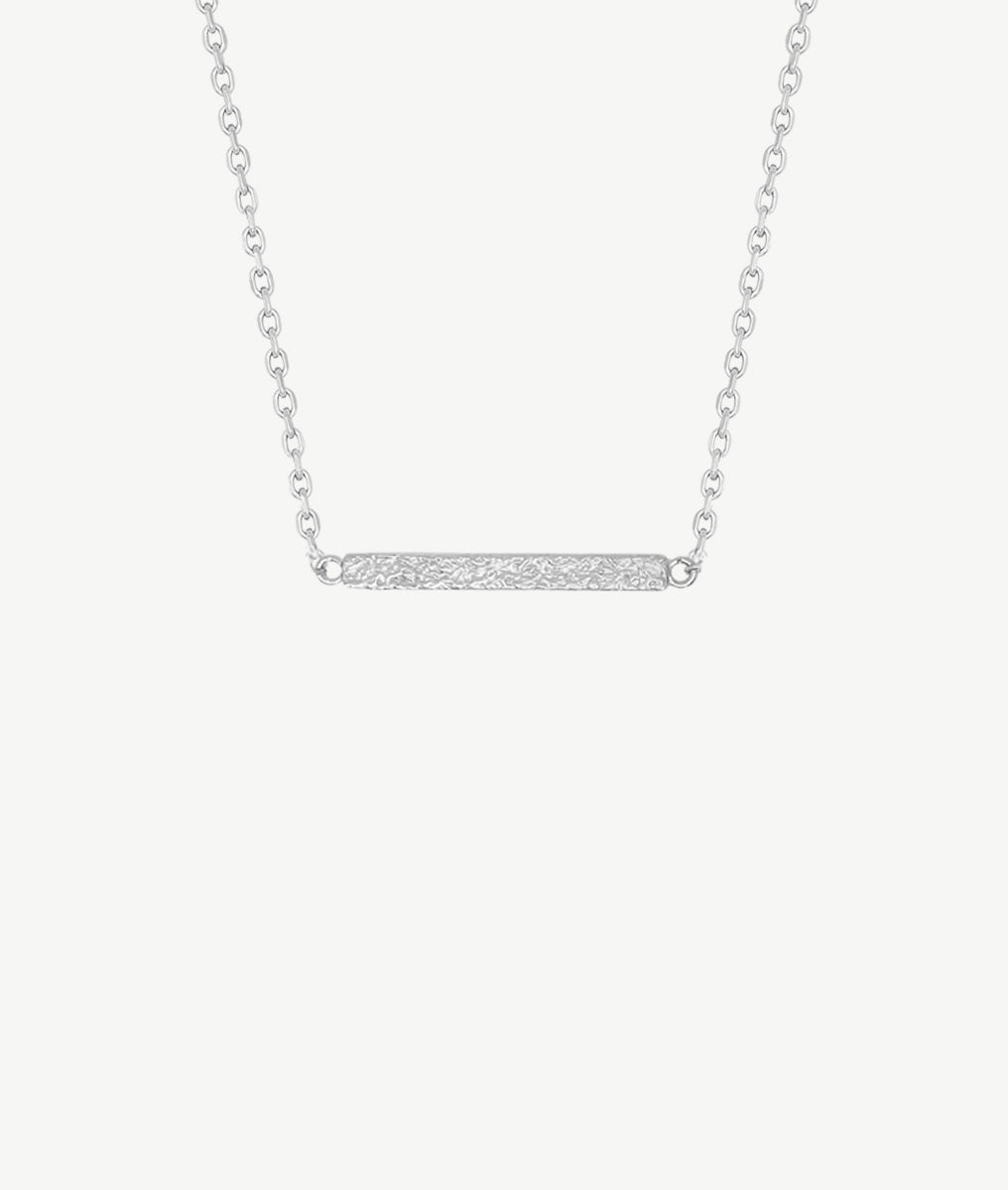 Collier chaîne et barrette texturée Argent 925 - 2