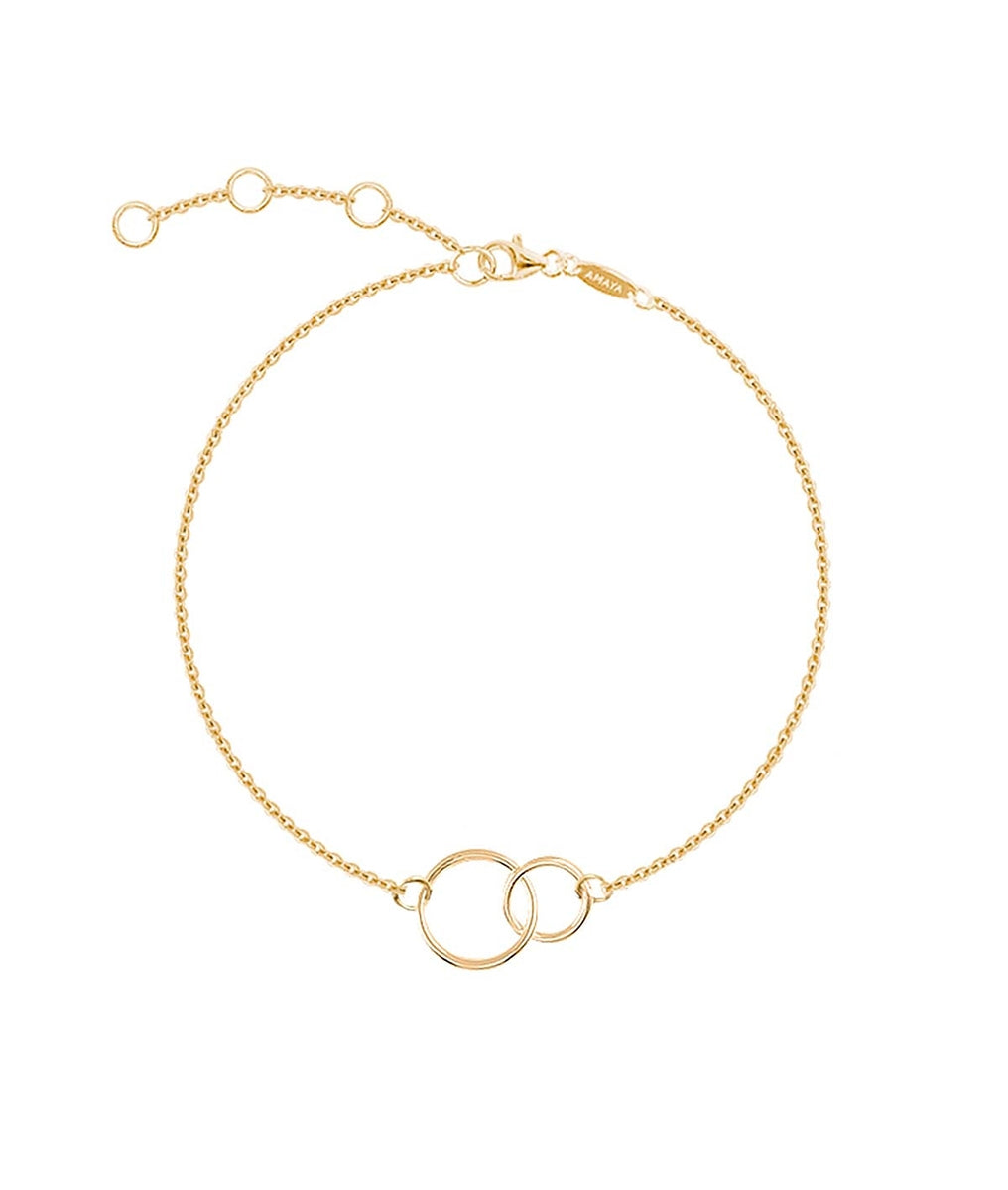 Bracelet chaîne anneaux fins entrelacés Plaqué or - 2