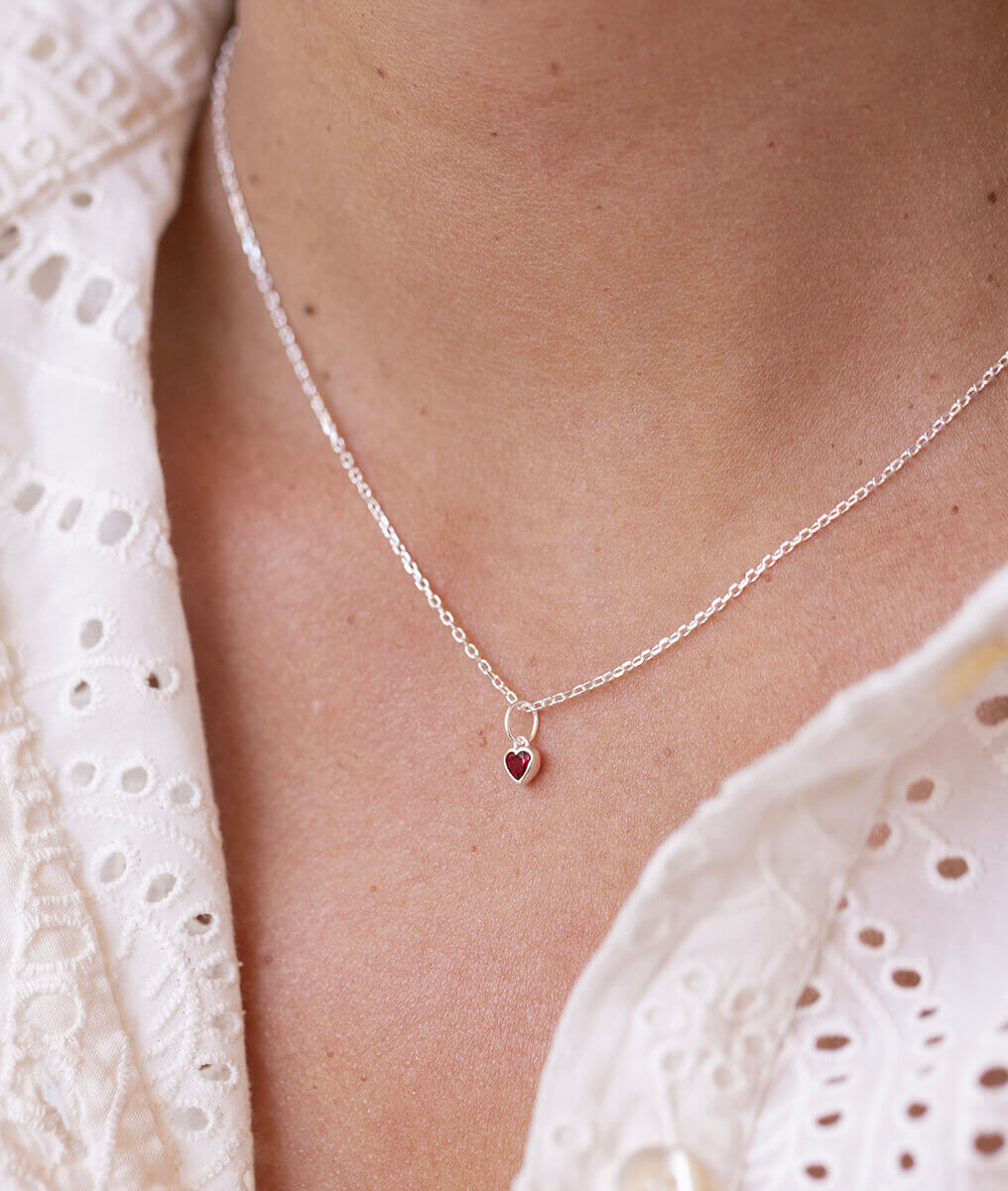 Collier chaîne et petit coeur zircon Argent 925 - 1
