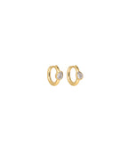Boucles d'oreilles créoles goutte zircon Plaqué or - 2