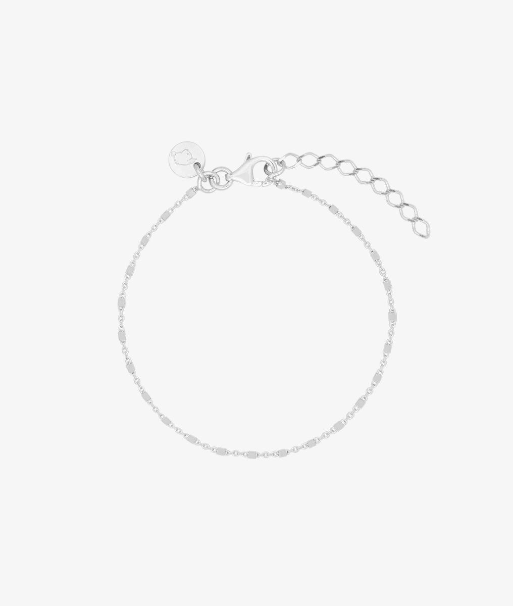 Chaîne de cheville maille carrée facettée Argent 925 - 2