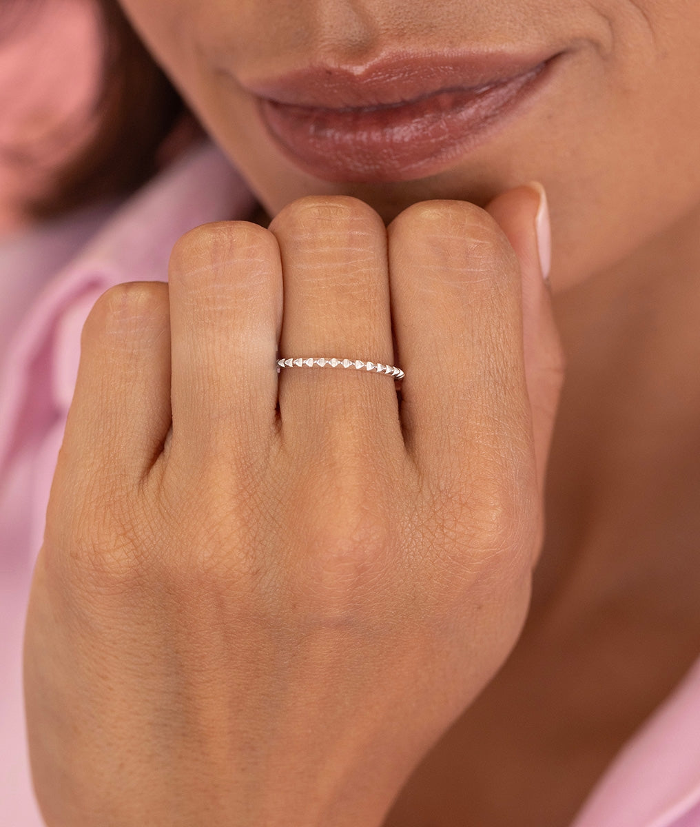 Bague fine alliance dentelée Argent 925 - 1