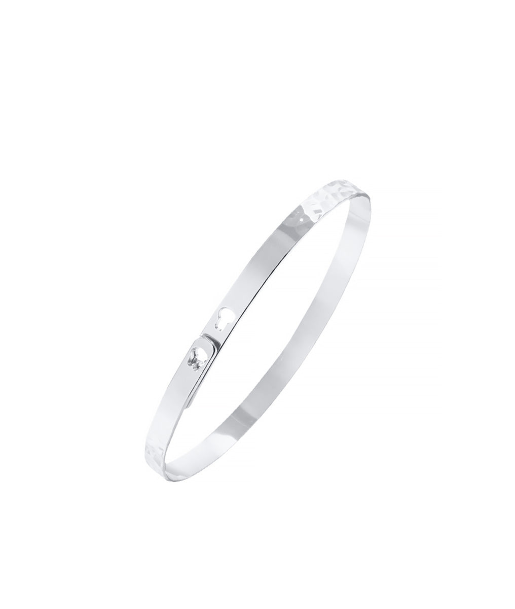 Bracelet Jonc cadenas martelé Argent 925 - 2