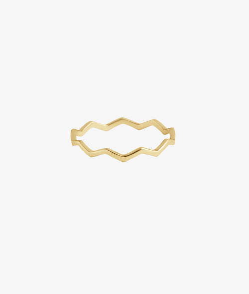 Bague fine zig zag Plaqué or - 2