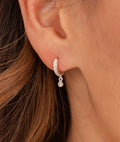 Boucles d'oreilles créoles zircons et pendentif zircon Argent 925 - 1