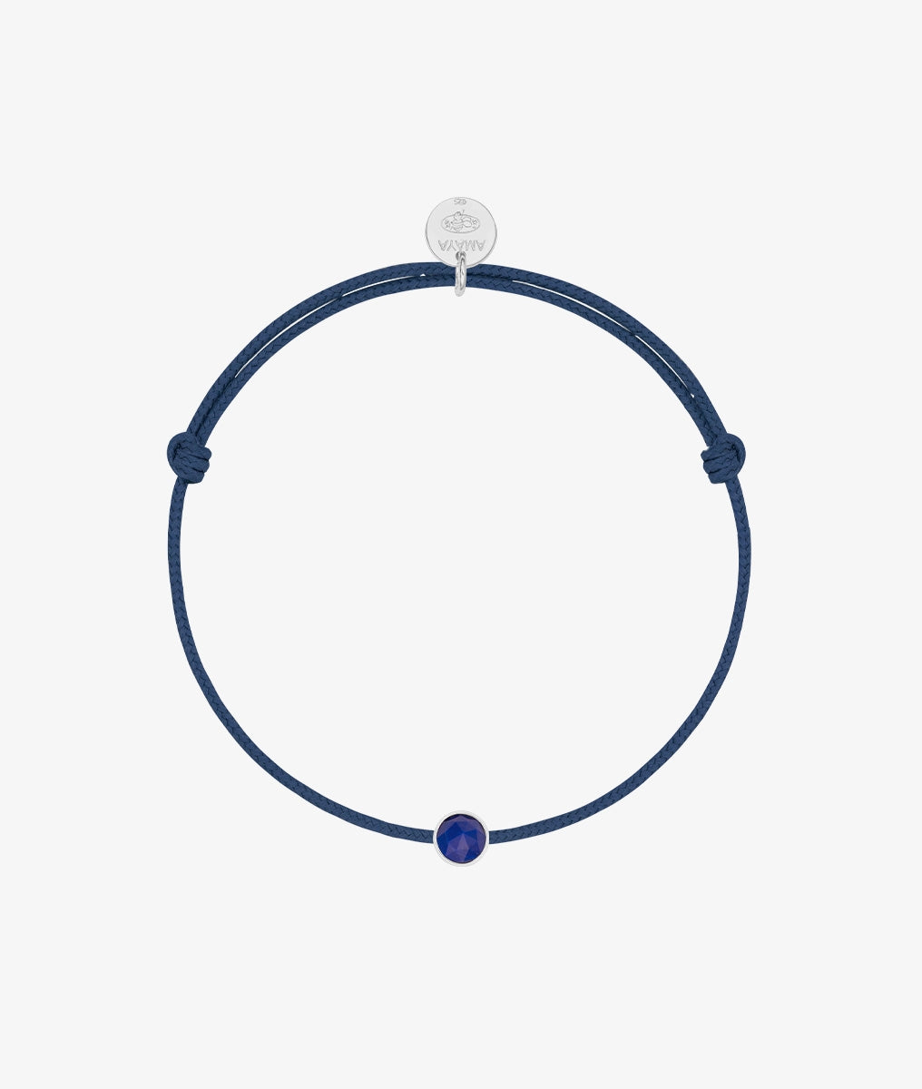 Bracelet cordon pierre de naissance pour homme Argent 925 - 2
