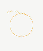 Bracelet chaîne trois pétales de zircons Plaqué or - 2